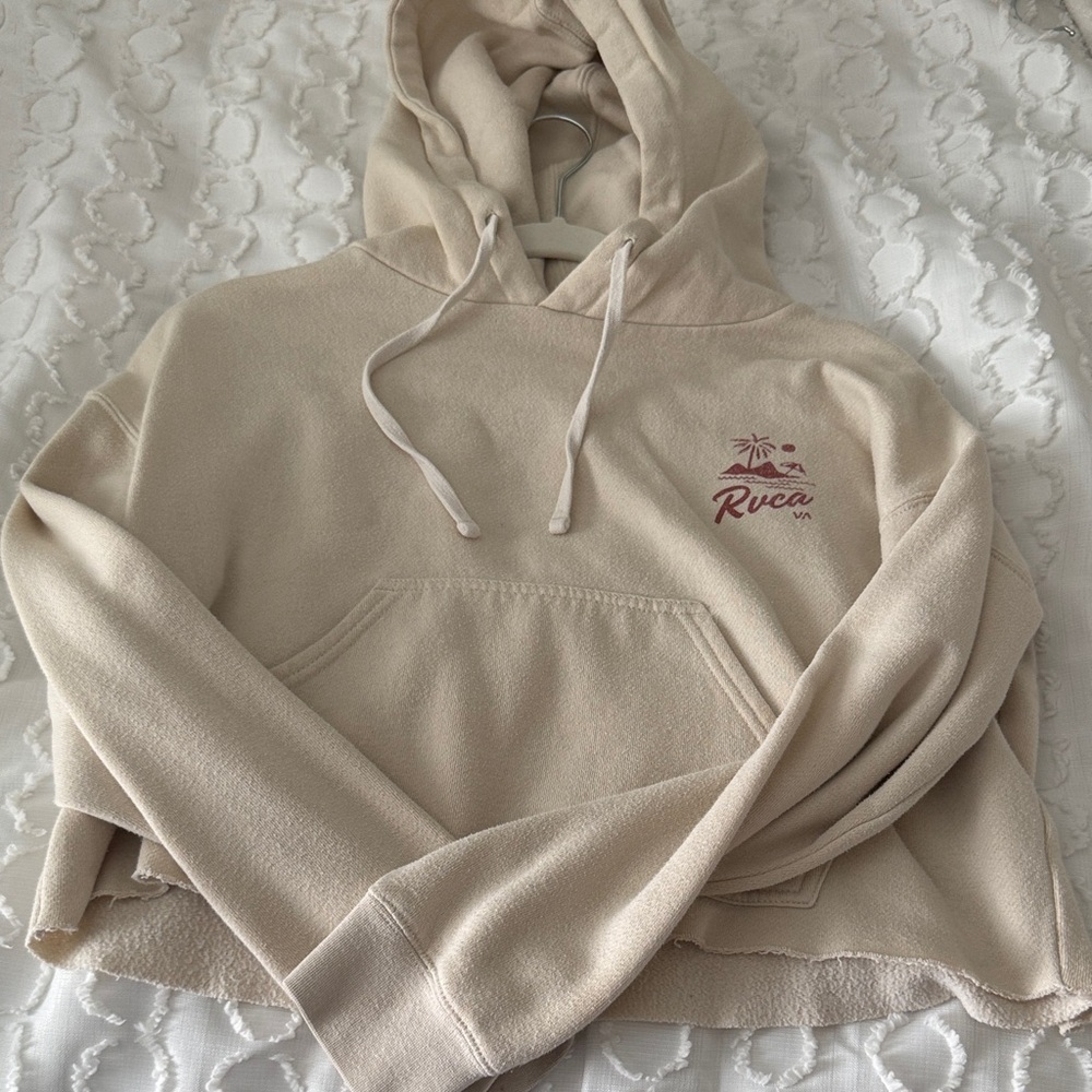 Roxy Beige Hoodie with Logo